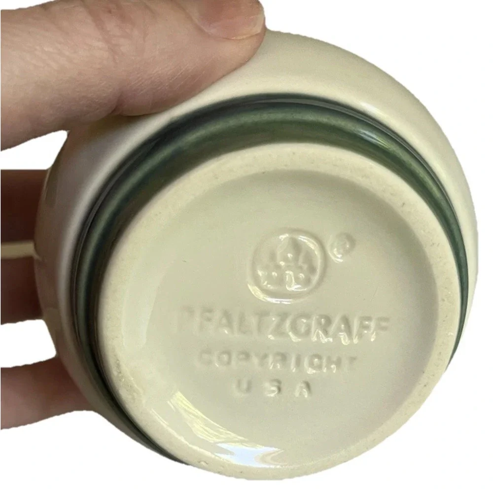 Vintage Pfaltzgraff Pitcher Creamer Ocean Breeze Mid Century Farmhouse Green